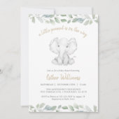 Een kleine pinda is op weg naar het Baby shower va Kaart (Voorkant)