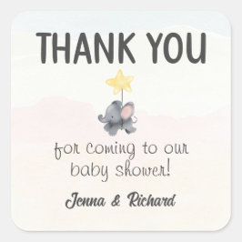 Een kleine pinda is op weg naar het Baby shower Vierkante Sticker