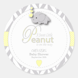 Een kleine pindakaas-Baby shower Ronde Sticker