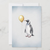 Een kleine pinguïn is op weg Uitnodiging, Baby Kaart (Achterkant)