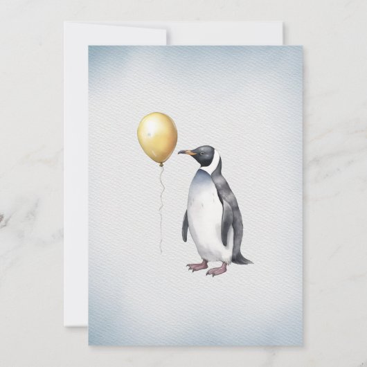 Een kleine pinguïn is op weg Uitnodiging, Baby Kaart (Achterkant)