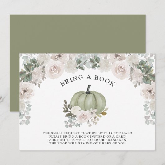 Een kleine pomkin Birthday Sage Floral Kaart (Voorkant / Achterkant)