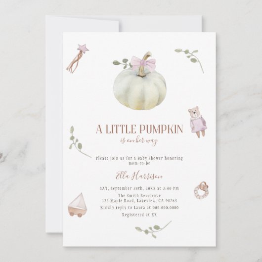 Een kleine pomkin Boho  speelgoedBaby shower Kaart (Voorkant)