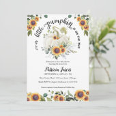 Een kleine pomkin Greenery Baby shower-uitnodiging (Staand voorkant)