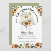 Een kleine pomkin Greenery Baby shower-uitnodiging (Voorkant / Achterkant)