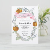 Een kleine pomkin Greenery Girl-uitnodiging Kaart (Staand voorkant)