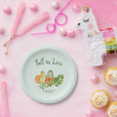Een kleine pomkin Greenery Herfst Baby shower Papieren Bordje (Feest)