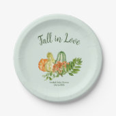 Een kleine pomkin Greenery Herfst Baby shower Papieren Bordje (Voorkant)