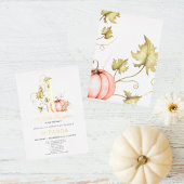 Een kleine pompoen 1e verjaardag folie uitnodiging