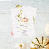 Een kleine pompoen 1e verjaardag folie uitnodiging