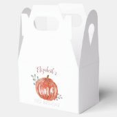 Eén kleine pompoen 1ste verjaardag bedankdoosjes (Geopend)