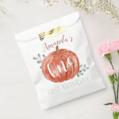 Eén kleine pompoen 1ste verjaardag bedankzakje (Gezegeld)