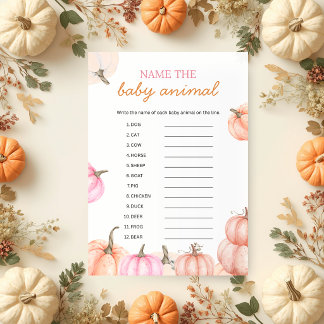 Een Kleine Pompoen Baby Shower | Baby Dieren Spel Kaart