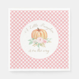 Een Kleine Pompoen Baby Shower Bloemrijke Roze Ger Servet