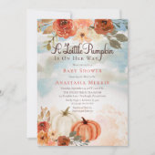 Een kleine pompoen | Baby shower Herfst Floral Gir Kaart (Voorkant)