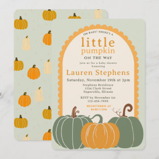Een Kleine Pompoen Baby Shower Kaart