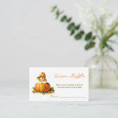 Een kleine pompoen Baby shower meisje luier rafel Informatiekaartje (Staand voorkant)