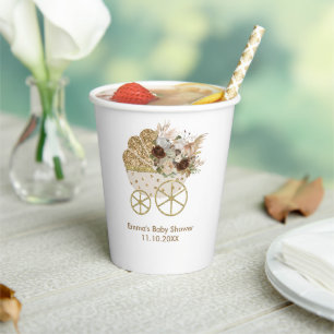 Een Kleine Pompoen Baby Shower Papieren Bekers