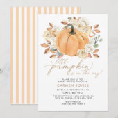 Een kleine pompoen Baby shower uitnodiging Herfst (Voorkant / Achterkant)