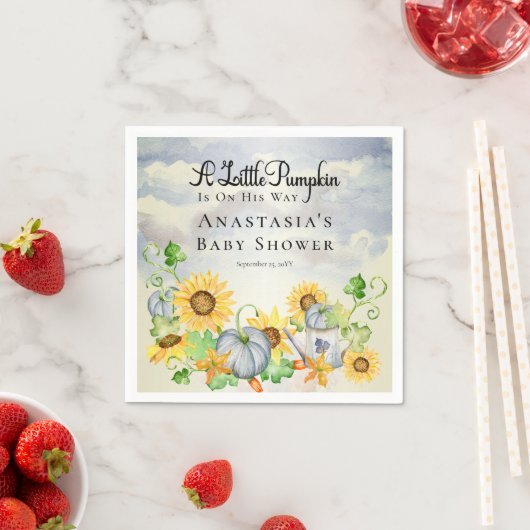 Een kleine pompoen | Baby shower voor zonnebloemen Servet (Insitu)