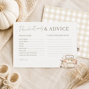 Een Kleine Pompoen Baby Shower Voorspellingen & Ad Advieskaart