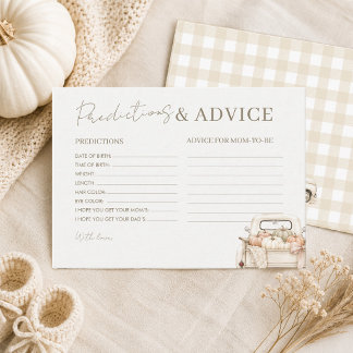 Een Kleine Pompoen Baby Shower Voorspellingen & Ad Advieskaart