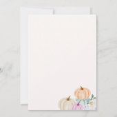 Een kleine pompoen babyschoeisel save the date (Achterkant)