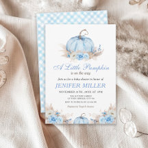 Een Kleine Pompoen Blauwe Baby Shower