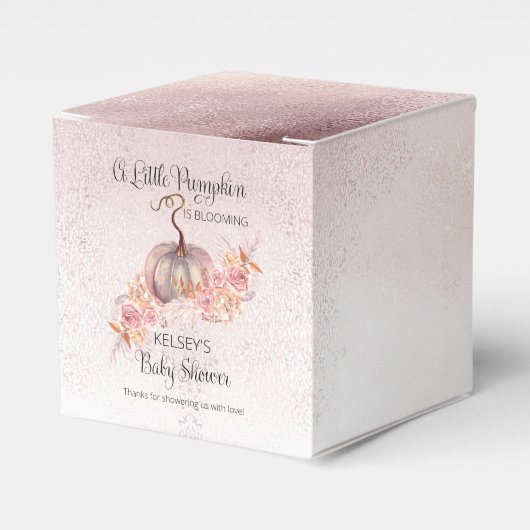 Een kleine pompoen bloeit roze Baby shower Bedankdoosjes (Voorkant Zijde)