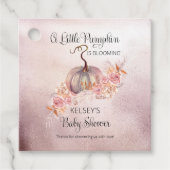 Een kleine pompoen bloeit roze Baby shower Bedankjes Labels (Voorkant)