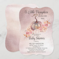 Een kleine pompoen bloeit roze Baby shower