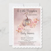 Een kleine pompoen bloeit roze Baby shower Kaart (Voorkant)