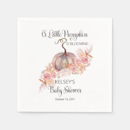 Een kleine pompoen bloeit roze Baby shower Servet
