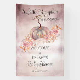 Een kleine pompoen bloeit roze Baby shower Spandoek