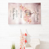 Een kleine pompoen bloeit roze Baby shower Spandoek (Insitu)