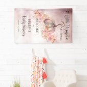 Een kleine pompoen bloeit roze Baby shower Spandoek (Insitu)