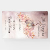 Een kleine pompoen bloeit roze Baby shower Spandoek (Horizontaal)