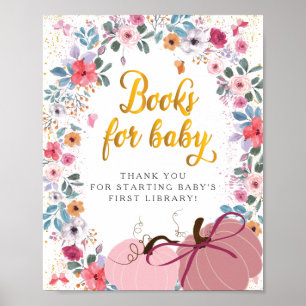 Een kleine pompoen bloem krans herfst boek verzoek poster