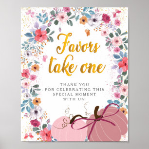 Een kleine pompoen bloem krans herfst gunsten poster