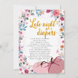 Een kleine pompoen bloem krans herfst nacht luiers kaart
