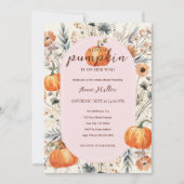 Een kleine pompoen bloemenbaby meisje douche kaart (Voorkant)