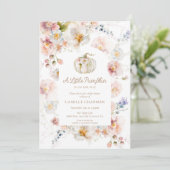 Een kleine pompoen bloemenmeisje Baby shower Kaart (Staand voorkant)