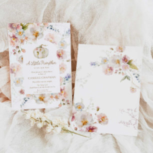 Een kleine pompoen bloemenmeisje Baby shower Kaart