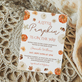 Een Kleine Pompoen Bloemige Herfst Baby Shower Kaart