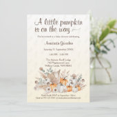 Een kleine pompoen boho Baby shower uitnodiging (Staand voorkant)