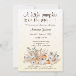 Een kleine pompoen boho Baby shower uitnodiging