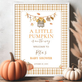Een Kleine Pompoen Boho Herfst Baby Shower Welkom Poster