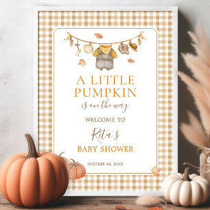 Een Kleine Pompoen Boho Herfst Baby Shower Welkom Poster