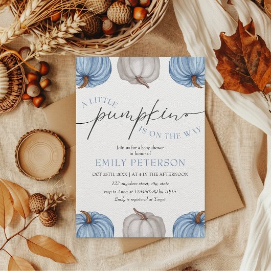 Een kleine pompoen | Boy Herfst Baby shower Kaart