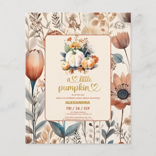 Een kleine pompoen budget baby shower (Voorkant)
